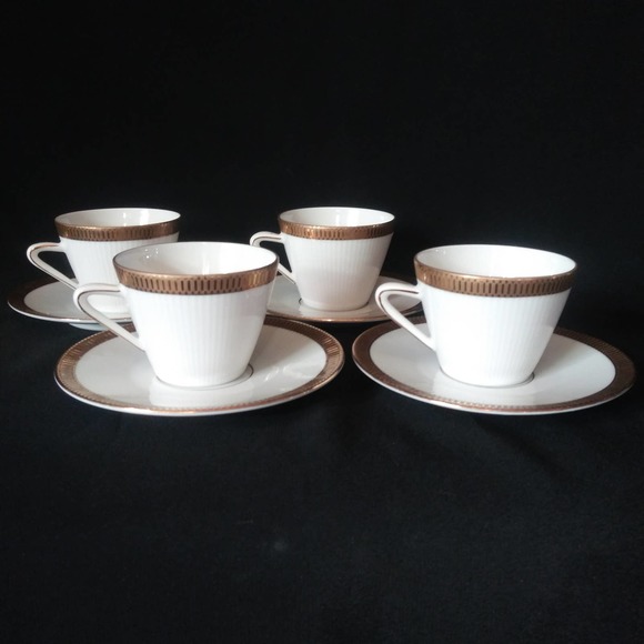 4 Seltmann Weiden Gold Encrusted Cup n Saucer Sets
